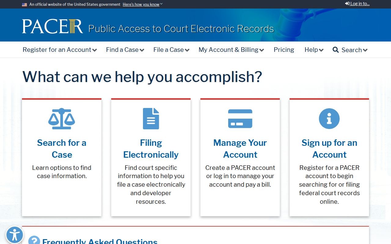 Adams County criminal history federal PACER court search