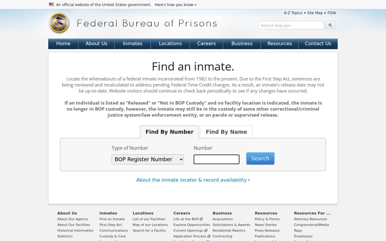 Adams County criminal history federal inmate locator