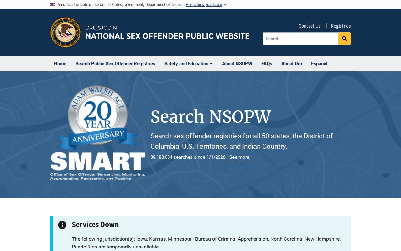 National sex offender search for an Adams County registry check