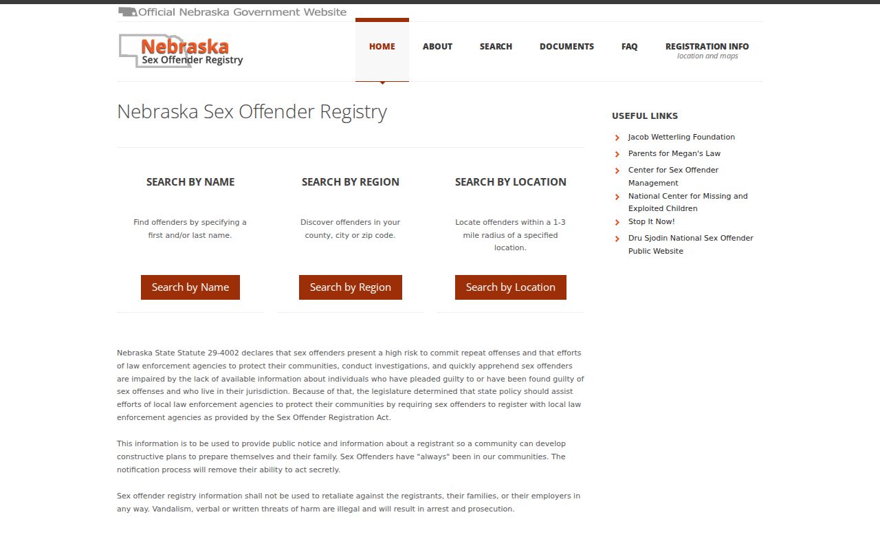 Adams County sex offender registry landing page