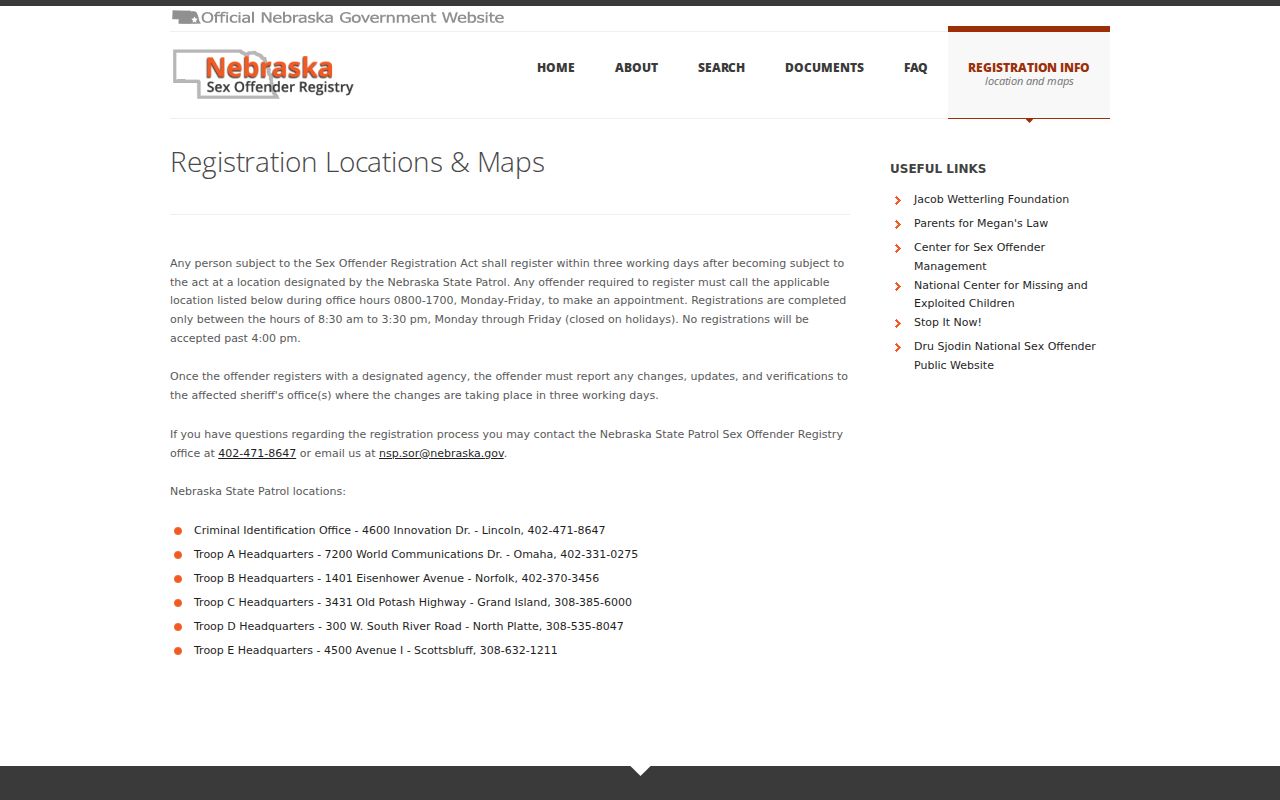 Adams County sex offender registration location information