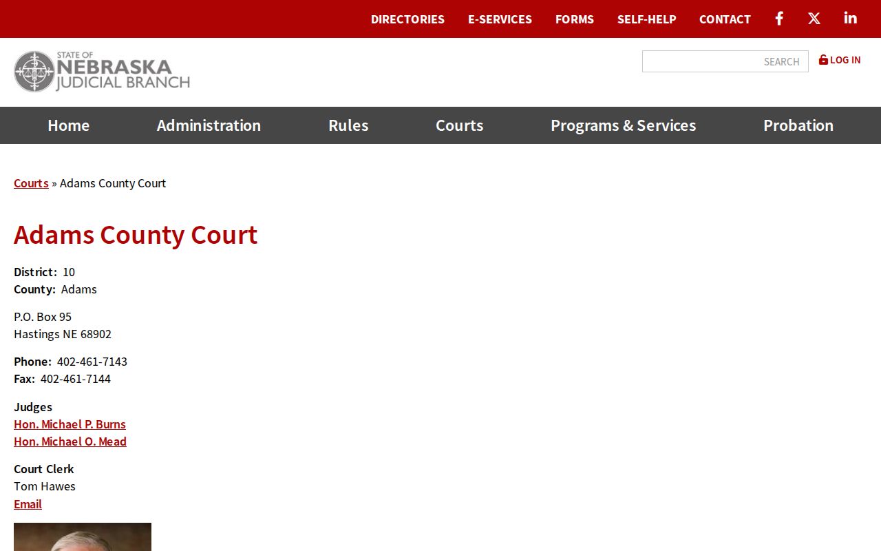 Kenesaw criminal court records at Adams County Court